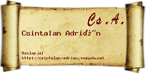 Csintalan Adrián névjegykártya
